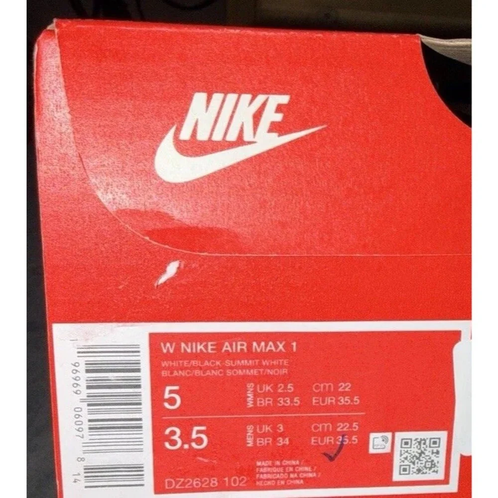 Nike Air Max 1 White Black Neutral Grey